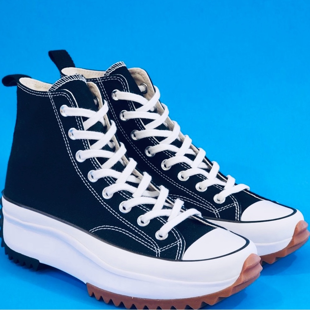Converse Black White Platform High-Top Athletic Shoes - Picture 8 of 10